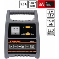 Sthor 6V/12V Batterieladegerät Automatik Batterielader 8A 120Ah