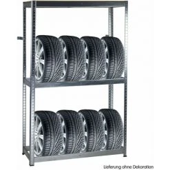 DEMA Metall Reifen-Regal 180x120x40 Cm Steckregal Stahl Steckmontage 8 Reifen Wand