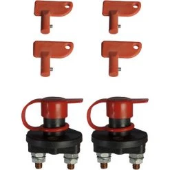 MISO TOOLS 2 Stück Batterie Trennschalter 2 Polig 300 A Inkl. 2 Schlüssel Stromschalter 6V 12V 24V