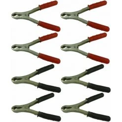 MISO TOOLS 8 Tlg Set Batterieklemme 120 A Rot / Schwarz Ladeklemme Krokodilklemme Ladekabel Batterieladeklemmen