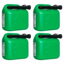 PETERS-LIVING 4x Kraftstoffkanister 5L Benzinkanister Diesel Reserve Kanister Grün