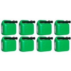 PETERS-LIVING 8x Kraftstoffkanister 5L Benzinkanister Diesel Reserve Kanister Grün