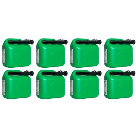 PETERS-LIVING 8x Kraftstoffkanister 5L Benzinkanister Diesel Reserve Kanister Grün
