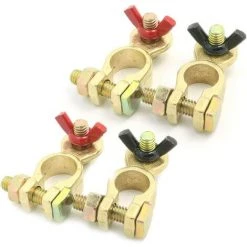 BARES 4pcs Car Battery Terminals Battery Connectors Lug Battery Terminal With Wing Nut For Auto Positive And Negative
