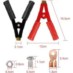 BARES 2 Pcs 1000A Copper Alligator Clamps For Jump Starter Cables Car Battery Clips Electric Car Battery Alligator Clip For Car Battery Chargers