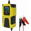 LIFCAUSAL 6V 12V 2A 3-stufiges Automatisches Intelligentes Batterieladegerät Multifunktions-Autobatterieladegerät Intelligentes Schnelles Aufladen Impulsreparaturladegerät Mit Digitalem LCD-Display (gelb)