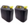 BURI 2x Gelb Benzinkanister 20L Kraftstoffkanister Reserve Kanister Schwarz Kunststoff
