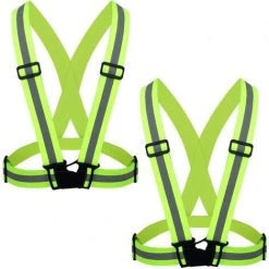HEGUYEY 2 Stück Sicherheitsweste, Reflektierende, Verstellbare, Elastische Sicherheitsweste Zum Laufen, Radfahren, Motorradfahren