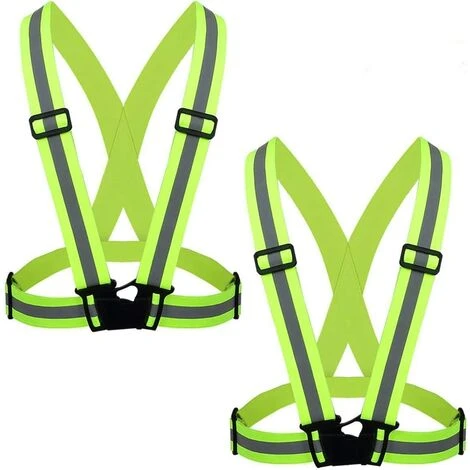HEGUYEY 2 Stück Sicherheitsweste, Reflektierende, Verstellbare, Elastische Sicherheitsweste Zum Laufen, Radfahren, Motorradfahren