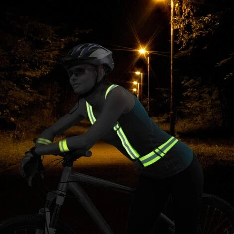 HEGUYEY 2 Stück Sicherheitsweste, Reflektierende, Verstellbare, Elastische Sicherheitsweste Zum Laufen, Radfahren, Motorradfahren – Bild 2