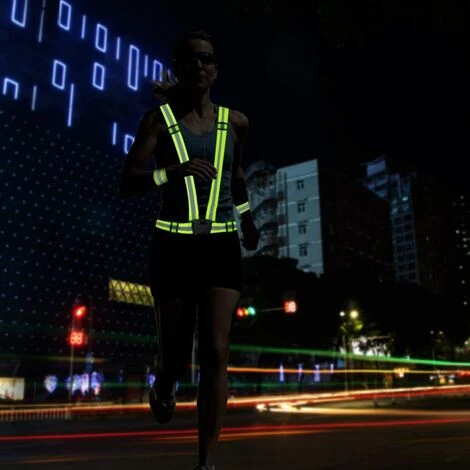 HEGUYEY 2 Stück Sicherheitsweste, Reflektierende, Verstellbare, Elastische Sicherheitsweste Zum Laufen, Radfahren, Motorradfahren – Bild 4