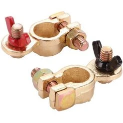 DEVENIRRICHE Batterieanschluss Batterieklemme Aus Massivem Messing Für Autobatterien Mit Kodierter Flügelmutter