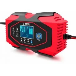 DONTODENT Schnelles Intelligentes Autobatterieladegerät 6A 12V / 24V Intelligentes Tragbares Autobatterieladegerät LCD-Touchscreen-Batterieladegerät Für Lithium-Blei-Säure-LiFePO4