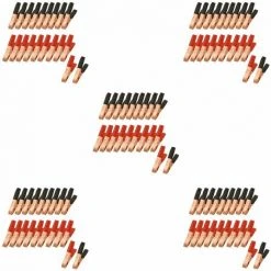 DONTODENT 20 Stück Schwarz Rot Verkupfertes Metall Batterieklemme Krokodilklemmen 30a